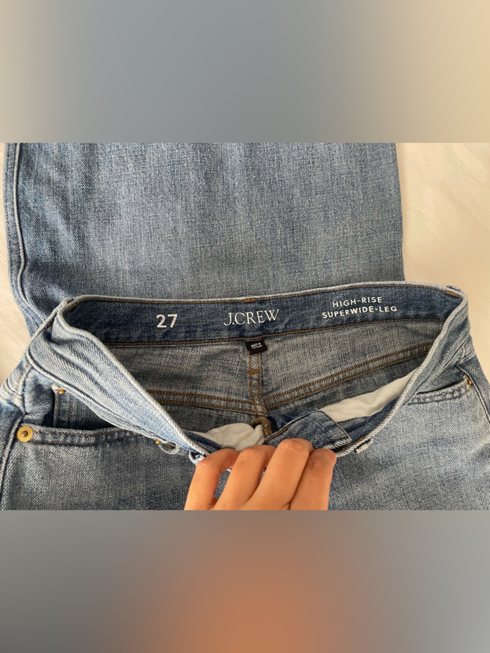 J. Crew Light Wash High-Rise Superwide Leg Jeans - Picture 5 of 6